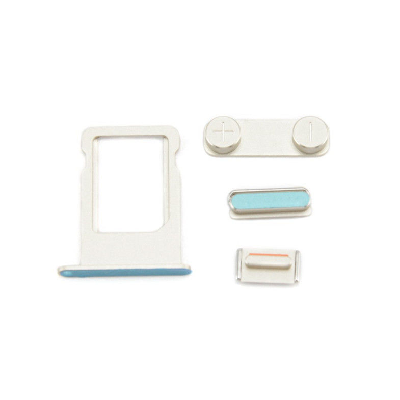 Sliver Mute Switch , Power Button and Volume Key with Sim Card Tray 4 IN 1 for iPhone 5S Replace Parts